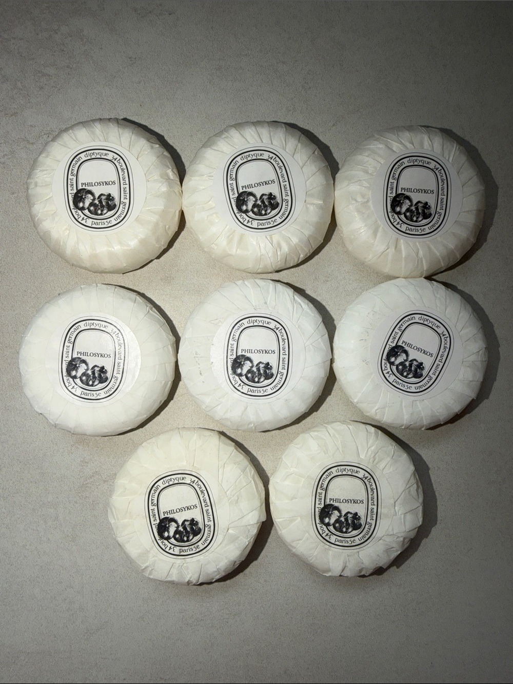 8 diptyque White Wrapped Soap Bars Philosykos 1oz 30g